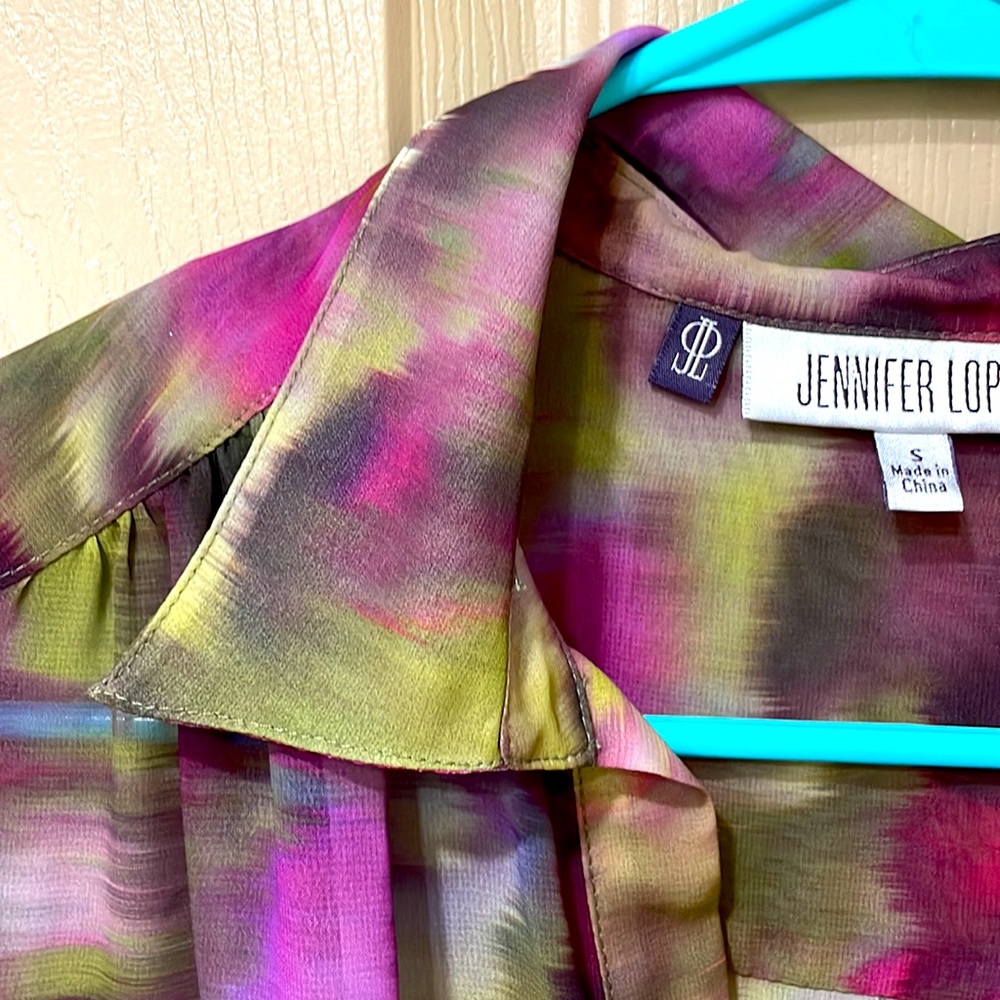 J Lo (Jennifer Lopez) gorgeous watercolor blouse - SZ S - Picture 5 of 8